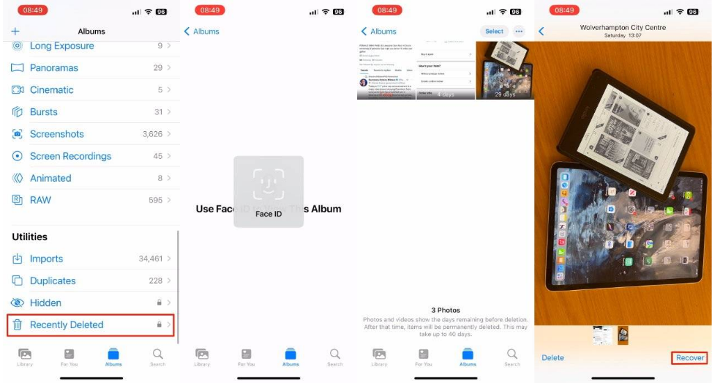 宿迁苹果14维修分享 iPhone14 上恢复已删除的照片 