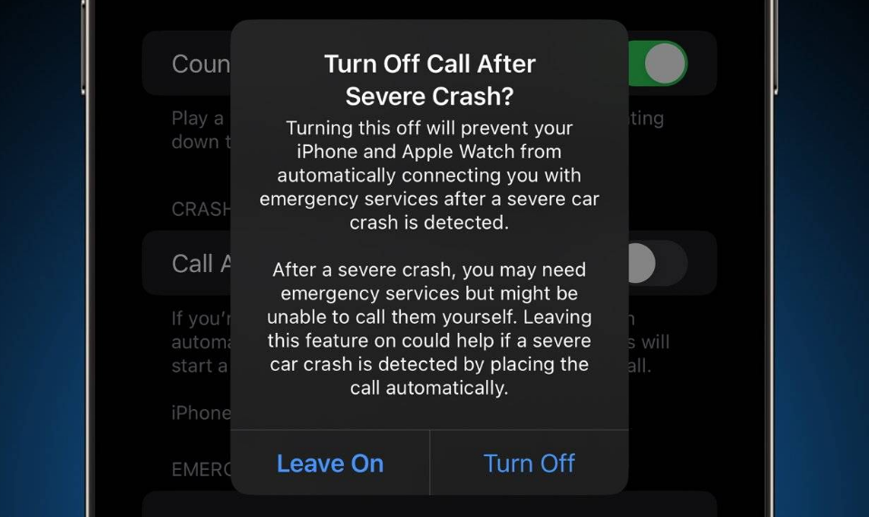 宿迁苹果14维修分享 iPhone 14 和 Apple Watch 上关闭崩溃检测 